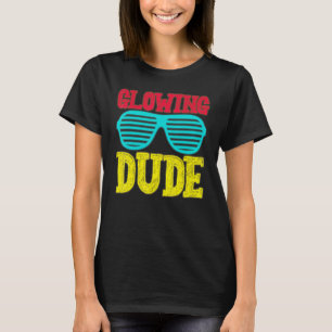 Glowing Dude party 80s vintage retro colourful 1 T-Shirt