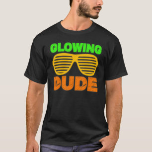 Glowing Dude party 80s vintage retro colourful 2 T-Shirt