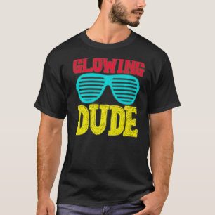 Glowing Dude party 80s vintage retro colourful  3 T-Shirt