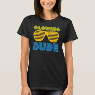 Glowing Dude party 80s vintage retro colourful T-Shirt
