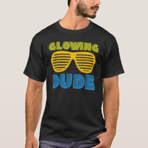 Glowing Dude party 80s vintage retro colourful T-Shirt