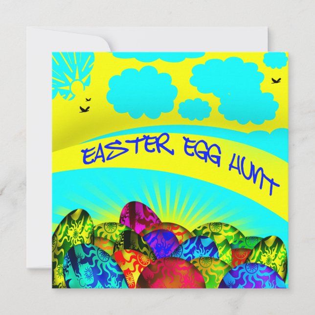 Glowing Easter Eggs Easter Egg Hunt Invitation (Front)