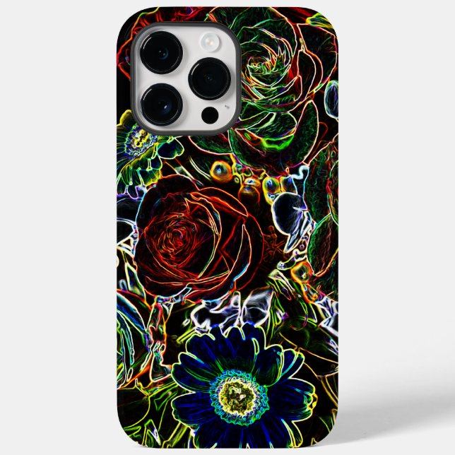 Glowing Edged Colourful Flower Bouquet Case-Mate iPhone Case (Back)