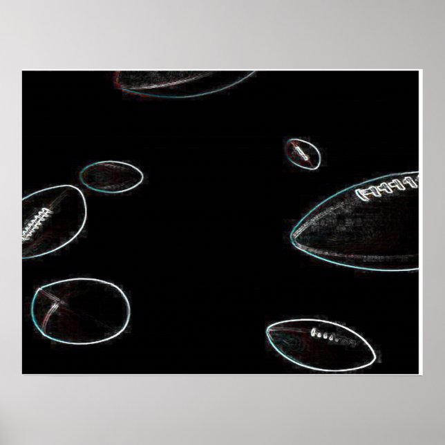 Glowing Effect Football Poster (Front)