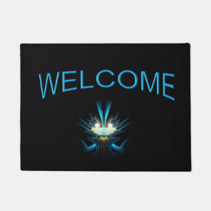 Glowing Eyes Blue Alien Doormat