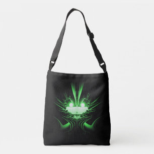 Glowing Eyes Emerald Green Creature Crossbody Bag