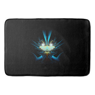 Glowing Eyes Luminous Blue Creature Bath Mat