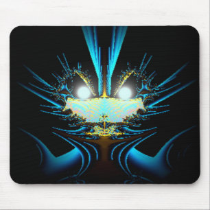 Glowing Eyes Luminous Blue Creature  Mouse Mat