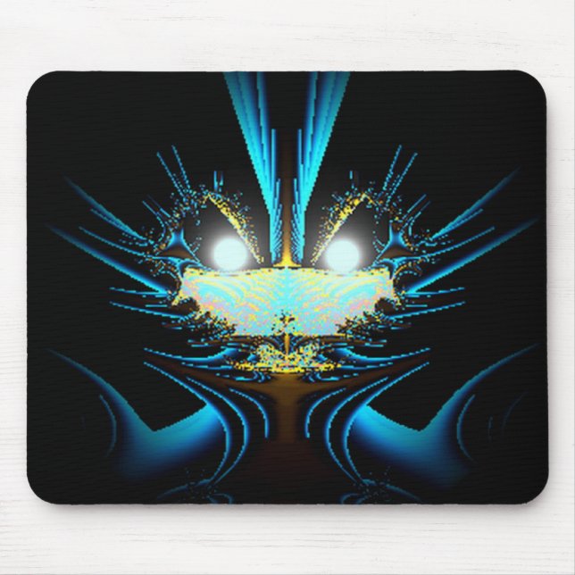 Glowing Eyes Luminous Blue Creature  Mouse Mat (Front)