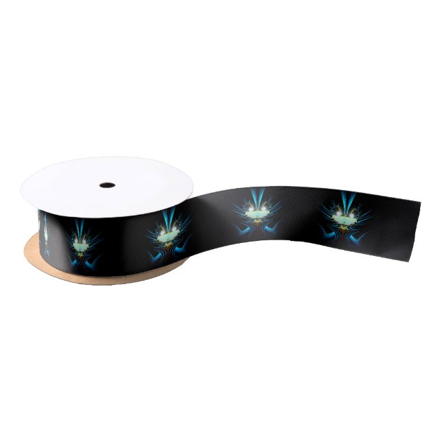 Glowing Eyes Luminous Blue Creature  Satin Ribbon (Spool)