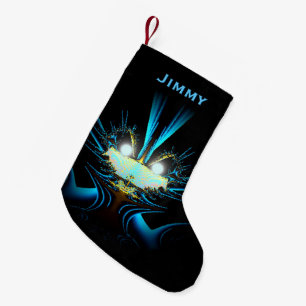 Glowing Eyes Luminous Blue Creature Small Christmas Stocking
