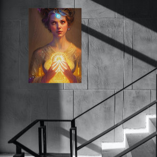 Glowing Fairy Goddess of Light Fantasy Art 002 Poster