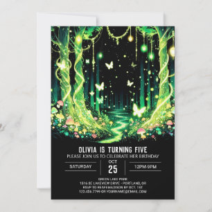 Glowing Fantasy Woodland Digital Birthday Invitation