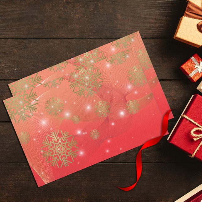 Glowing Festive Christmas Red Winter Wonderland Tissue Paper (Creator Uploaded)