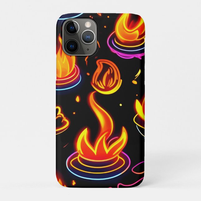 Glowing Flame Icons on Dark Canvas Case-Mate iPhone Case (Back)