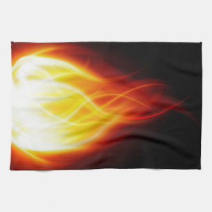 Glowing Flames All-Over Print Apron Tea Towel
