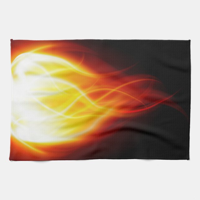 Glowing Flames All-Over Print Apron Tea Towel (Horizontal)