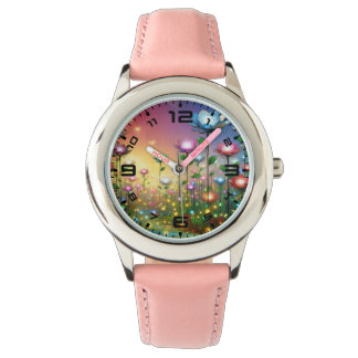 Glowing Flowers Pink Watch