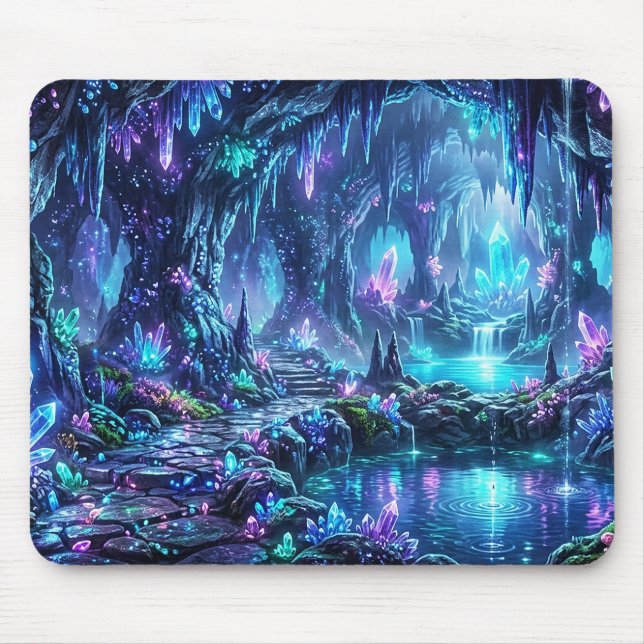 Glowing Forest with Lake Mouse Mat (Front)