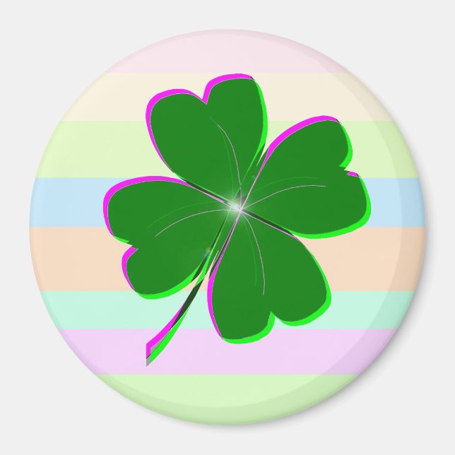 Glowing Four Leaf Clover Magnet (Front)