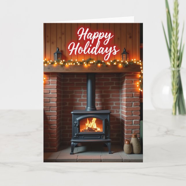 Glowing Garland Christmas Card (Front)