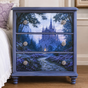 Glowing Gate Blue Gothic Fantasy Castle Decoupage Tissue Paper