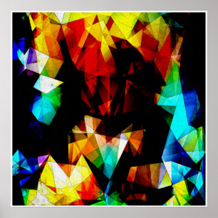 Glowing Geometric Abstract Poster