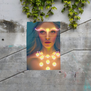 Glowing Goddess of Light Digital Fantasy Art 003 Poster