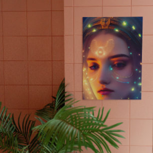 Glowing Goddess of Light Digital Fantasy Art 004 Poster
