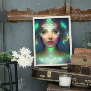 Glowing Goddess of Light Digital Fantasy Art 010 Poster