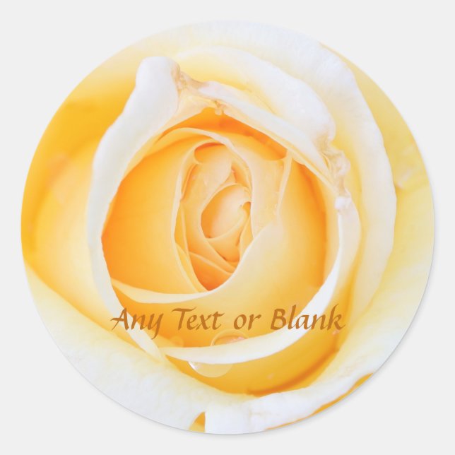 Glowing Goddess Yellow  Rose  Classic Round Sticker (Front)