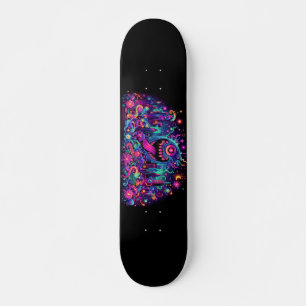 Glowing graffiti monsters designs skateboard