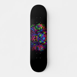Glowing graffiti monsters designs skateboard