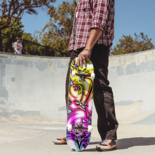 Glowing Graffiti Skateboard
