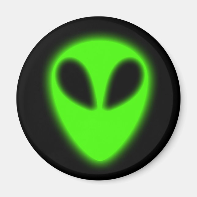 Glowing Green Alien Magnet (Front)