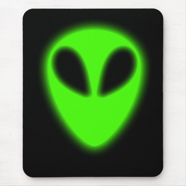 Glowing Green Alien Mousepad (Front)