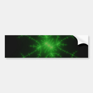 Glowing Green Fractal Explosion Bumper Sticker