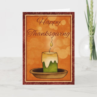 Glowing Grubby Candle Happy Thanksgiving Card