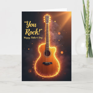Glowing Guitar Fathers Day Card