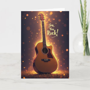 Glowing Guitar Son You Rock Card