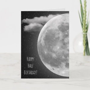 glowing half moon in cloud card