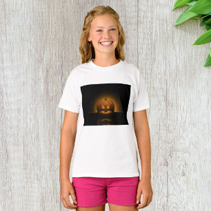 Glowing Halloween Pumpkin Girls T-Shirt