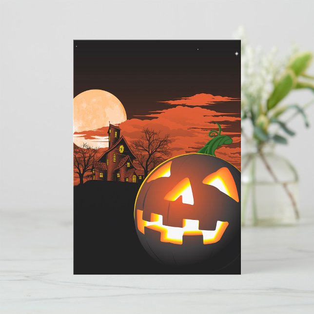 Glowing Halloween Pumpkin Spooky Invitation (Creator Uploaded)