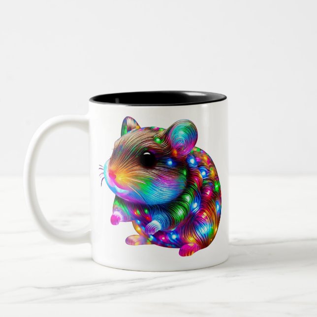 Glowing Hamster Two-Tone Coffee Mug (Left)