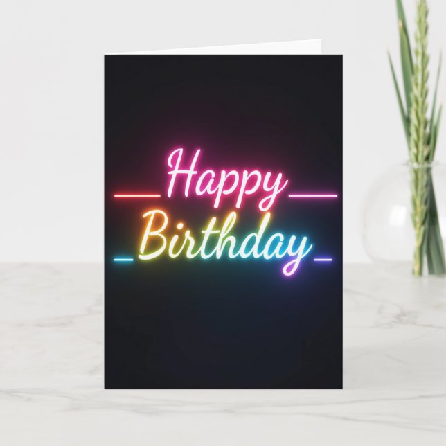 Glowing Happy Birthday Card (Front)