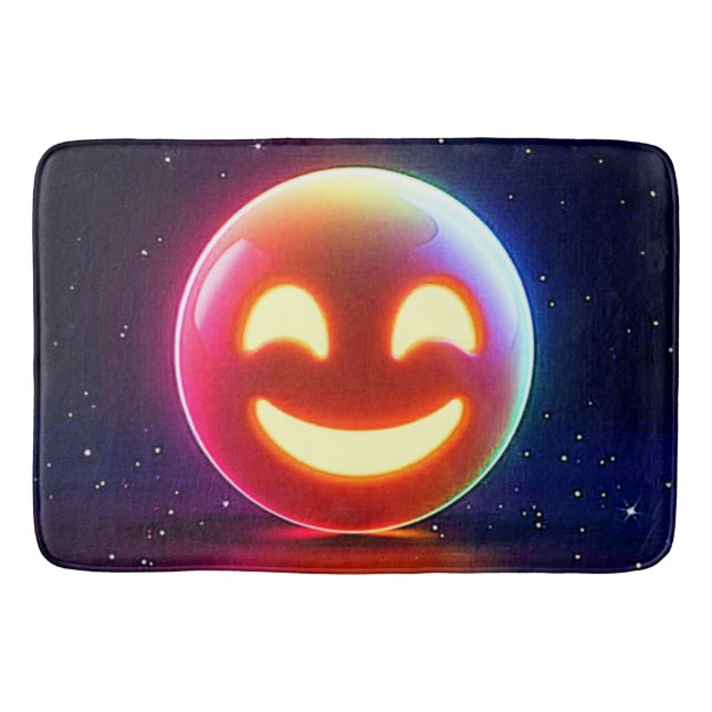 Glowing Happy Orb Emoji Bath Mat (Front)