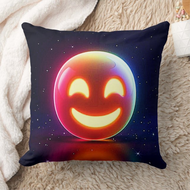 Glowing Happy Orb Emoji Cushion (Blanket)
