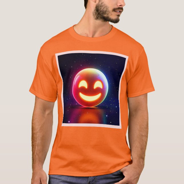 Glowing Happy Orb Emoji T-Shirt (Front)