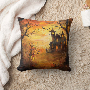 Glowing Haunted Mansion Halloween Cushion