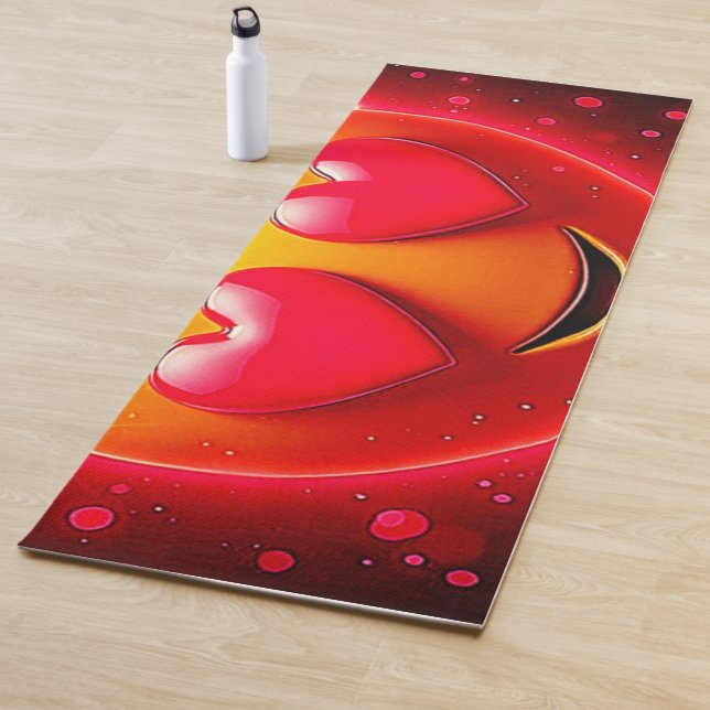 Glowing Heart Eyes Emotion Yoga Mat (In Situ)